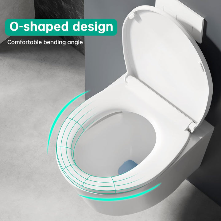 Toilettendeckel mit Absenkautomatik aus Robustem Duroplast, Umweltfreundlicher WC Sitz O-Form, Antib