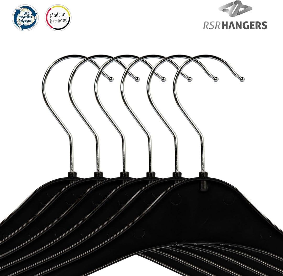RSR-Hangers® Kleiderbügel NA 47 cm - 30 Stück aus Kunststoff Hemdenbügel 360° drehbarer Haken Blusen