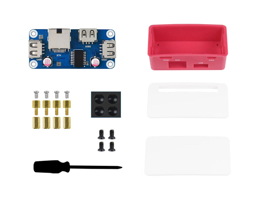 IBest Ethernet/USB HUB HAT B with Box for Raspberry Pi Zero/Zero W/2 W/Zero WH/2 WH,Ethernet USB HUB