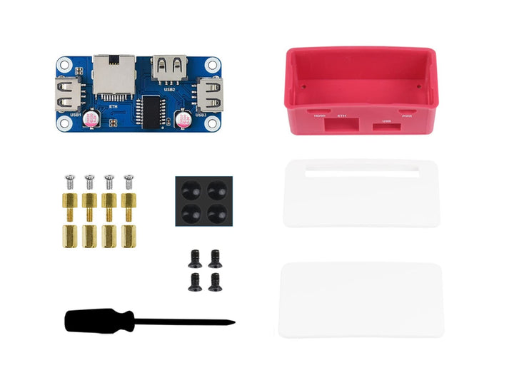 IBest Ethernet/USB HUB HAT B with Box for Raspberry Pi Zero/Zero W/2 W/Zero WH/2 WH,Ethernet USB HUB