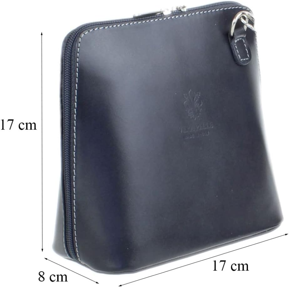 Girly Handbags Steife Umhängetasche aus Leder mit Schlangenhautmuster W 17, H 17, D 8 cm (W 6, H 6,