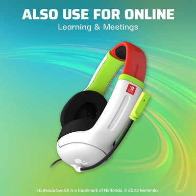 PDP AIRLITE Wired Headset Radiant Racers Nintendo Switch White and green, White and green