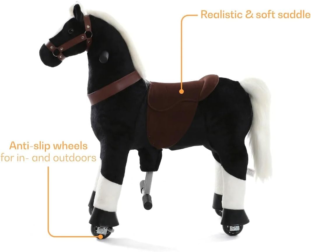 Reitpferd auf Rollen Klein, 3-5 Jahre, Schaukelpferd, Schwarz