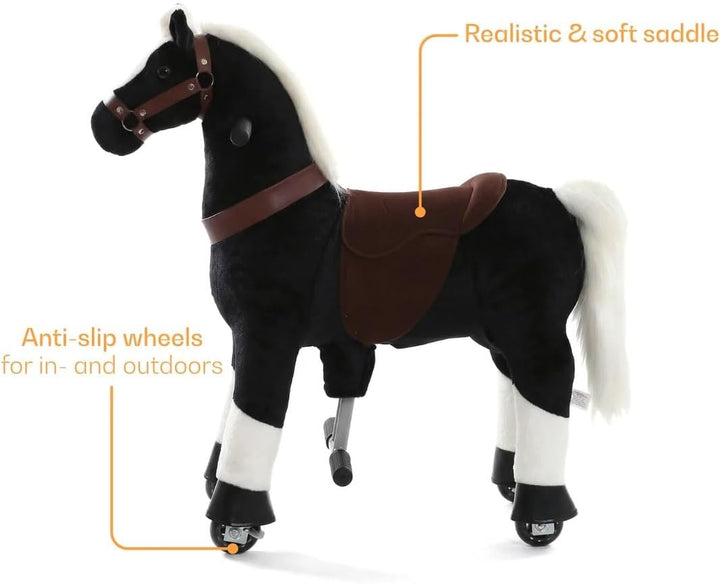 Reitpferd auf Rollen Klein, 3-5 Jahre, Schaukelpferd, Schwarz
