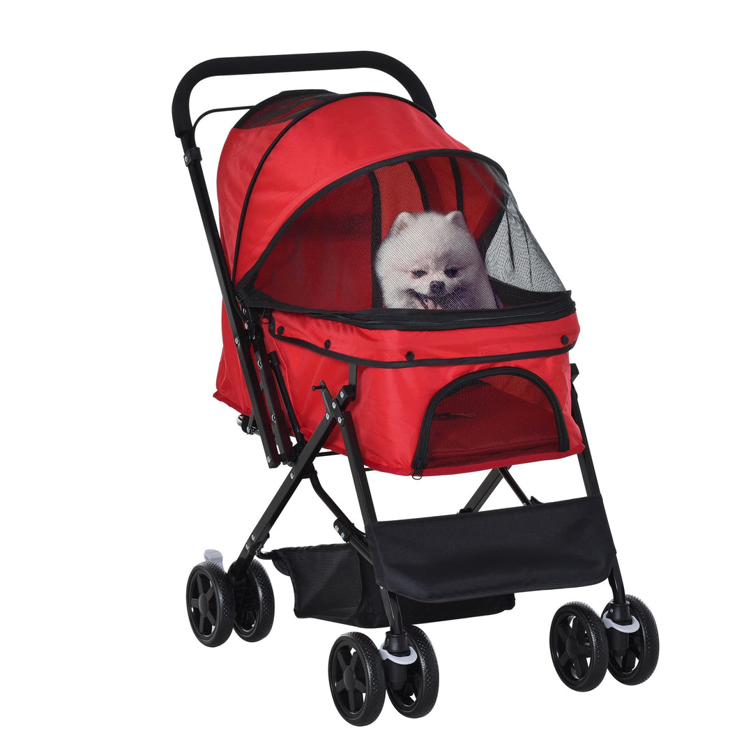 PawHut Hundebuggy Hundewagen Buggy für kleine Hunde und Katzen Haustierwagen Pet Stroller Katzenbugg