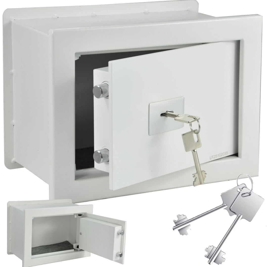 ALSTEN TECH Wandsafe Einmauertresor 310 x 210 x 150 mm 5,5 kg Schlüsseltresor mit Doppelbartschloss