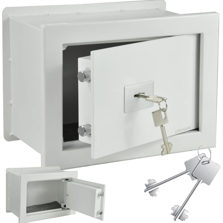 ALSTEN TECH Wandsafe Einmauertresor 310 x 210 x 150 mm 5,5 kg Schlüsseltresor mit Doppelbartschloss