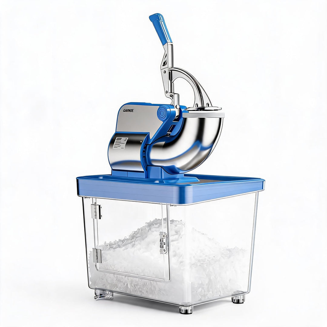 Garvee Professioneller Eiscrusher 300W – 4 Edelstahlklingen, Doppel-Schneide, 50L Behälter, 300kg/h