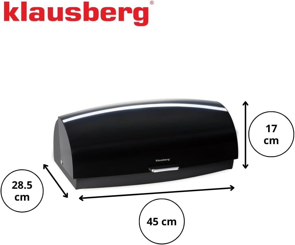 Klausberg Stahl-Brotkasten, elegant und funktional mit Glanz, Behälter für Brot, Brötchen und Kekse