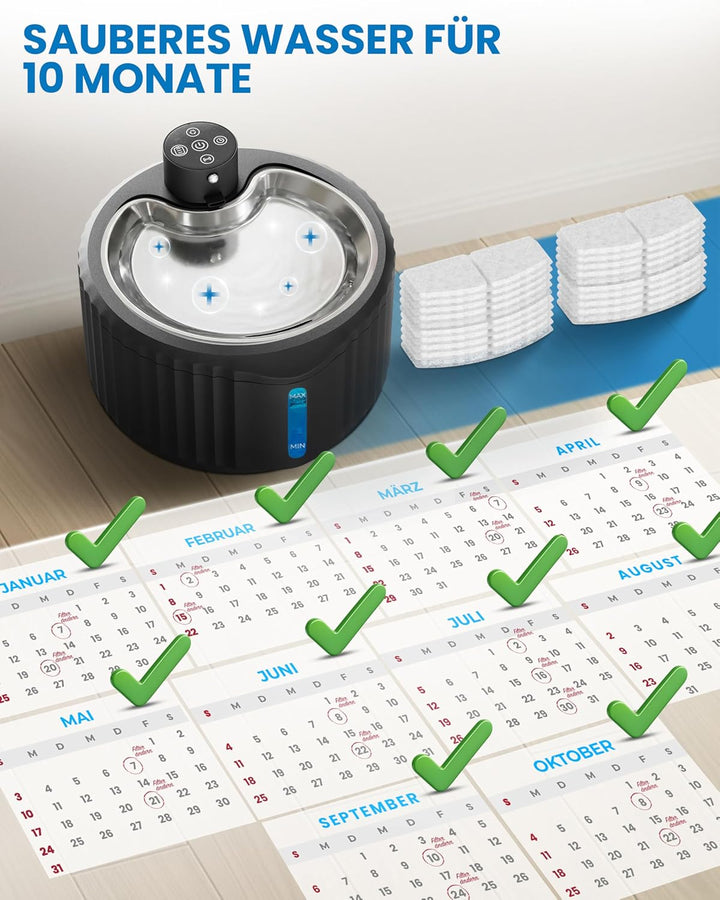Miaura® 20er Pack Filter für Katzenbrunnen - Hochwertige Katzenbrunnen Filter für alle Miaura Katzen
