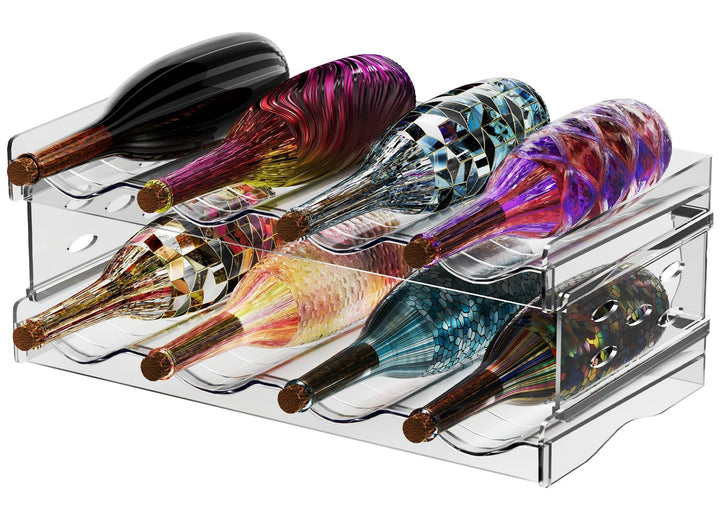 Flaschenregal Stapelbar 2er Fasst 8 Behälter Flaschen Organizer Schrank Flaschenaufbewahrung Flasche