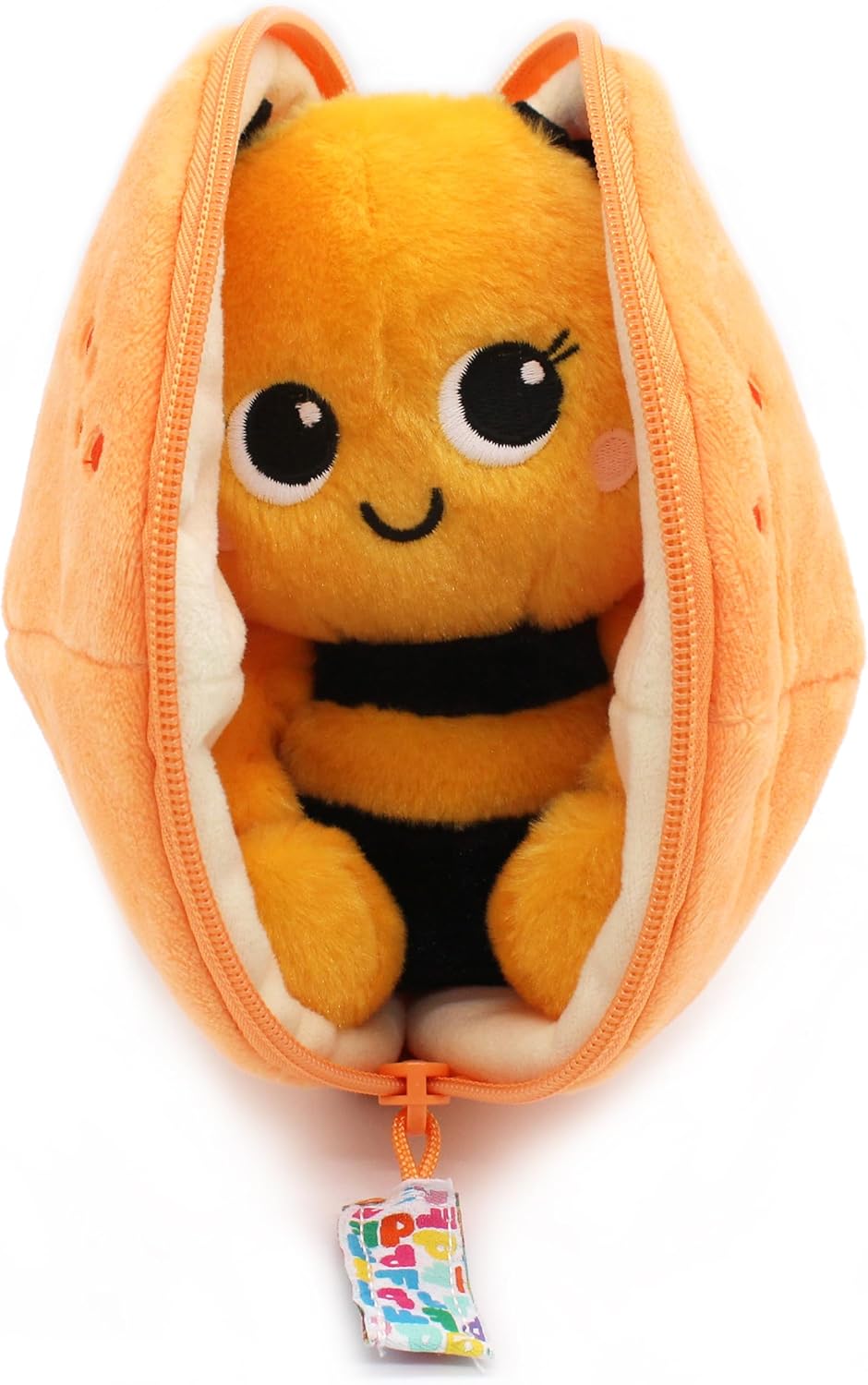 LES DÉGLINGOS Flipetz Buzzet The Bee Dekokissen – wendbares 2-in-1-Plüschkissen von Mandarine zu Bie