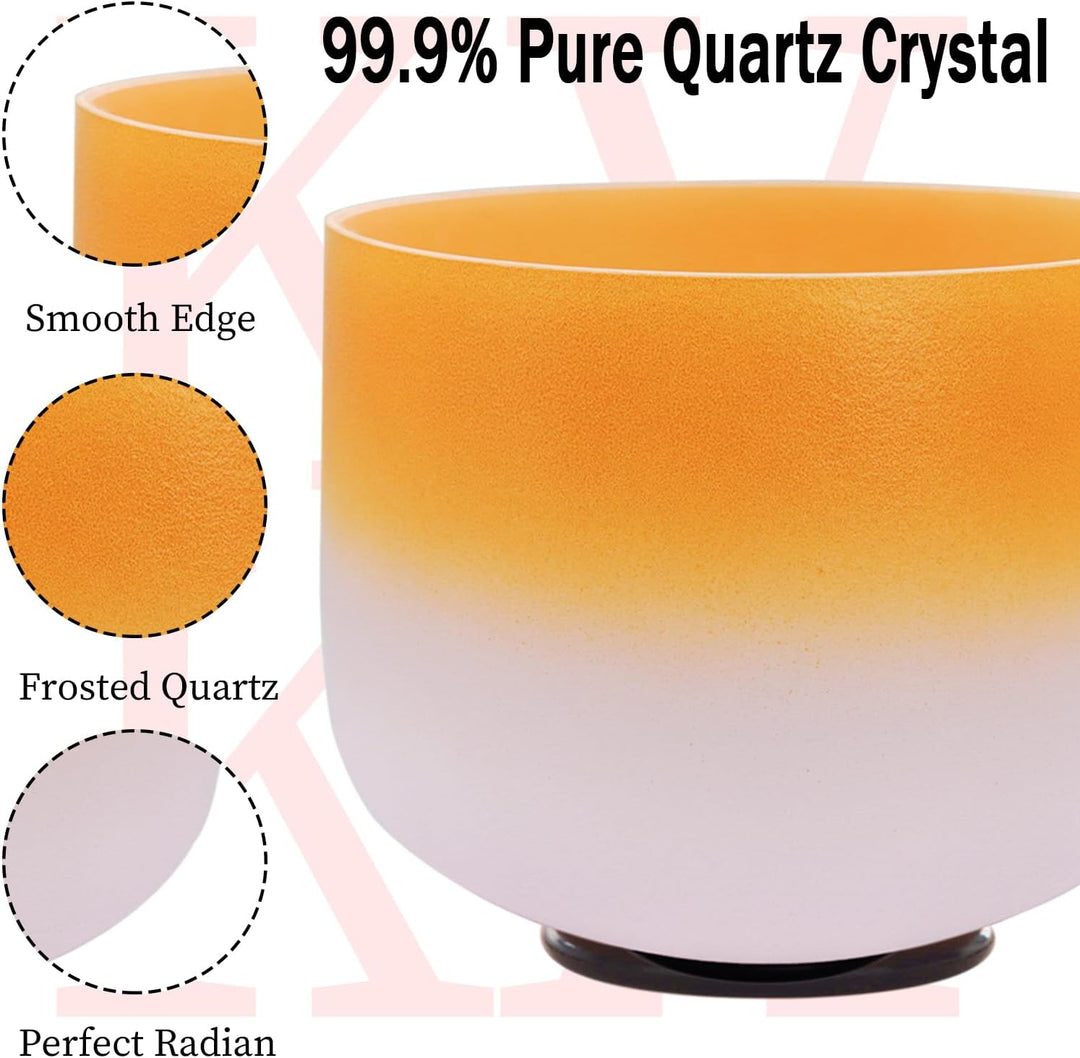 KVKA 20cm Klangschalen, 432Hz 8 inch Half-pink Design Chakra Klangschale für Yoga Meditation Sound H