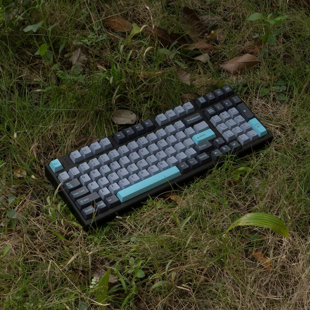 Schwarz Grau Blau Tastenkappen Set 173 Tasten Cherry Profil Doubleshot Custom Tastenkappen ISO ANSI
