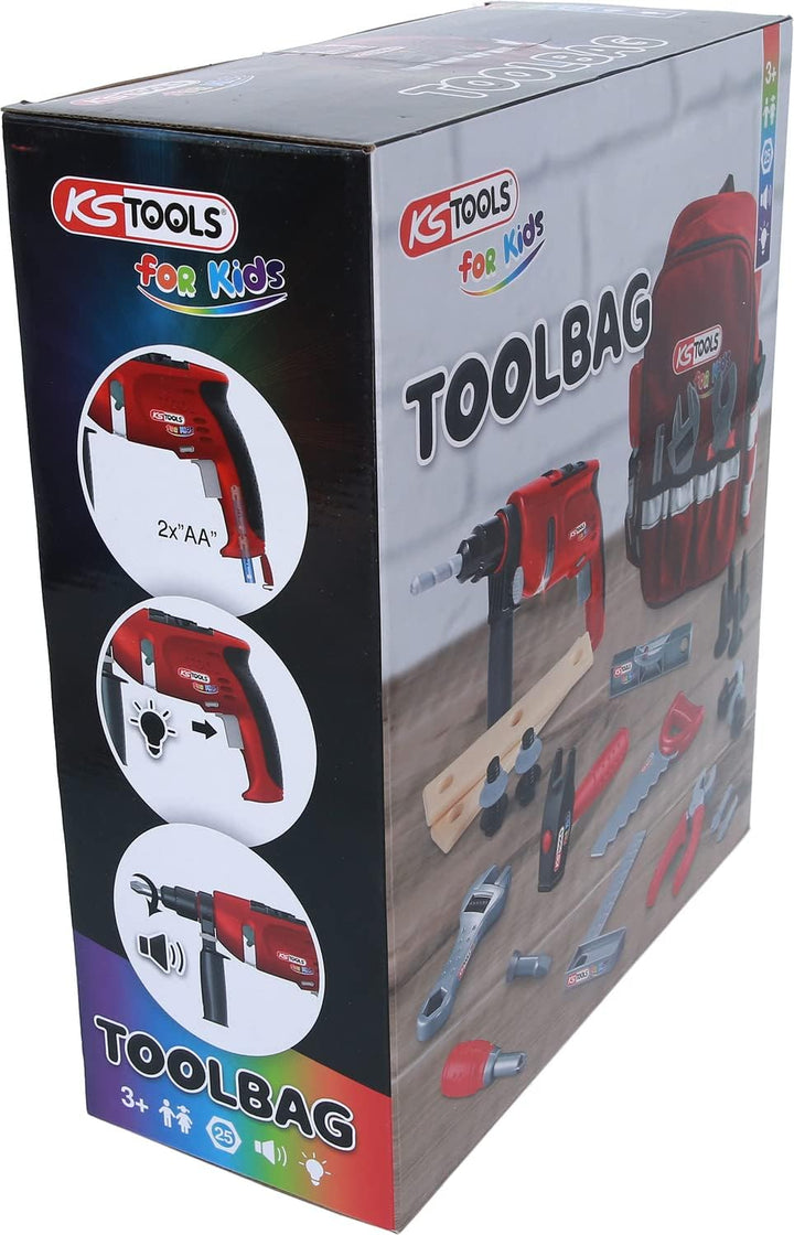 KS Tools for Kids 100201 Werkzeug-Rucksack für Kinder mit Sortiment | 25-tlg.