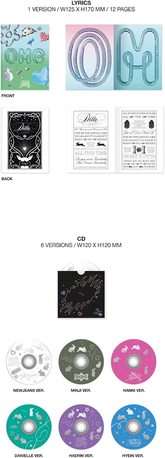 NewJeans - OMG [Message Card ver.] 1st Single Album+Store Gift (6 ver. SET), 6 Ver. Set