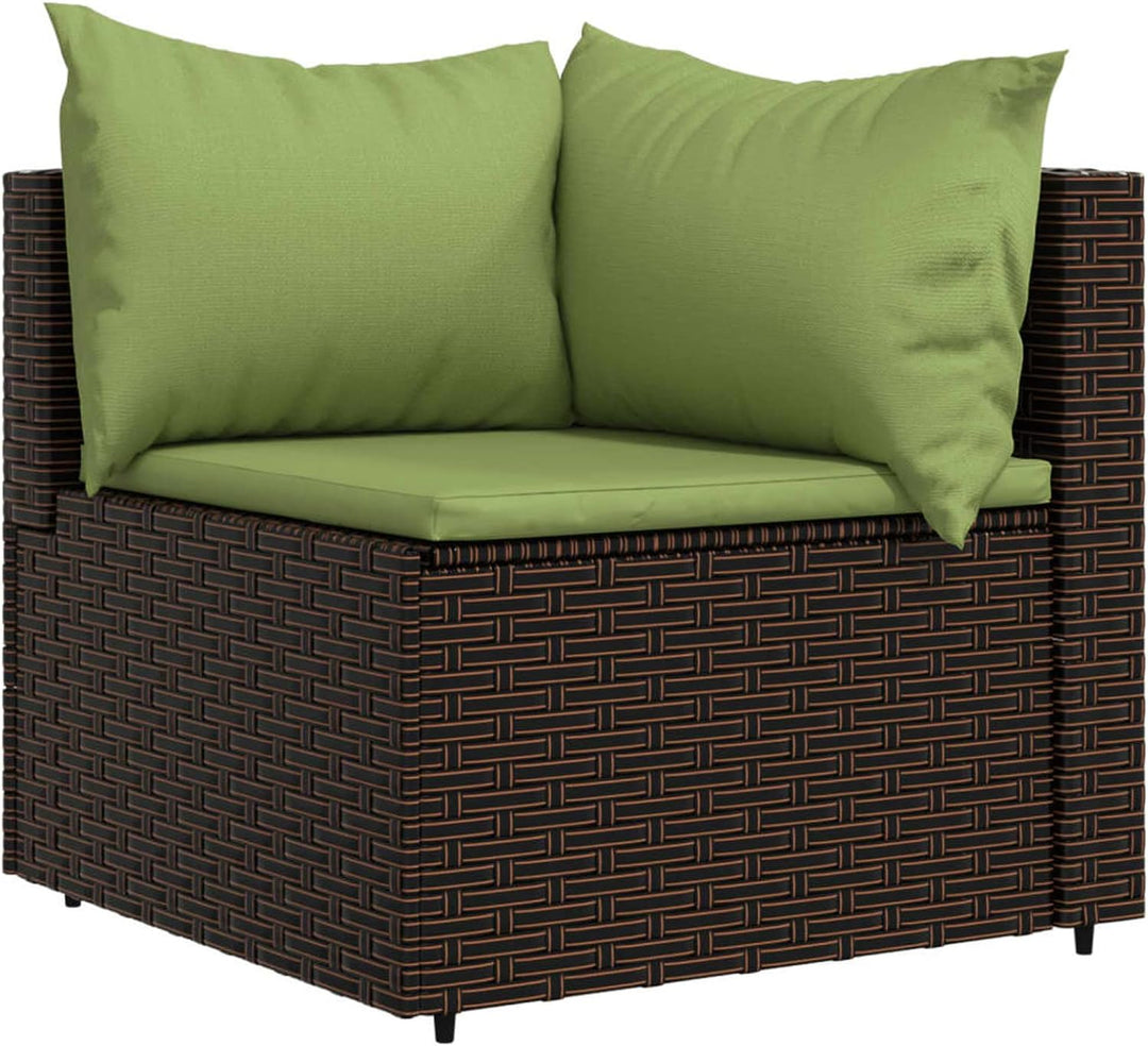 Tidyard 3-TLG. Balkonlounge Set Rattan, Gartensofa Rattansofa Gartenlounge Ecksofa Mittelsofa Sofa m