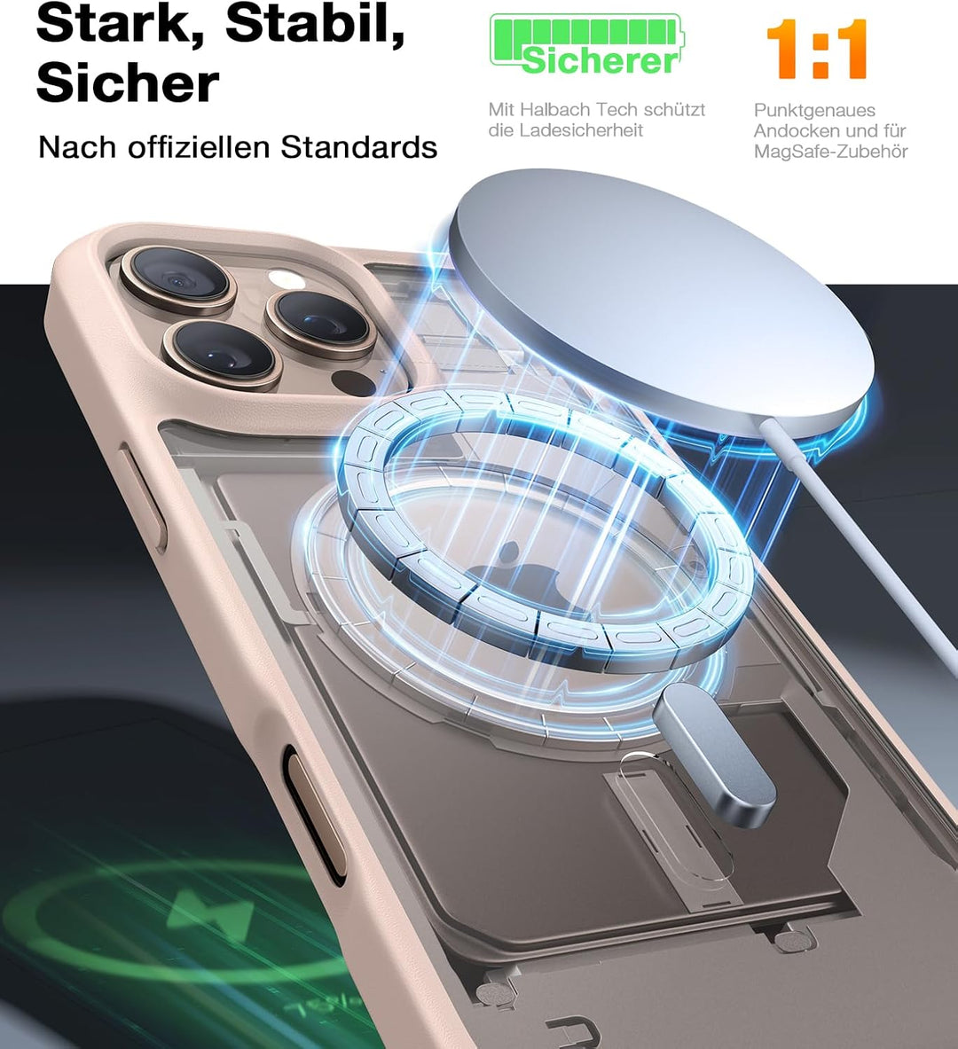 TORRAS Guardian-Mag für iPhone 16 Pro Max Hülle für MagSafe (TOP Militärschutz & Magnetkraft) Extrem