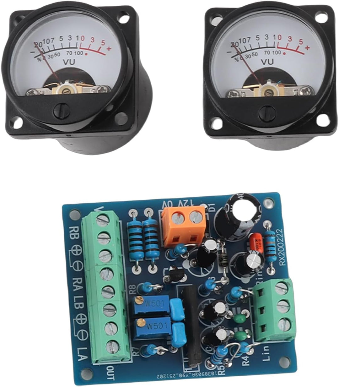 2 Stücke VU Meter Warme Rücklichtaufnahme + Audio Level Amp mit Treiberplatine