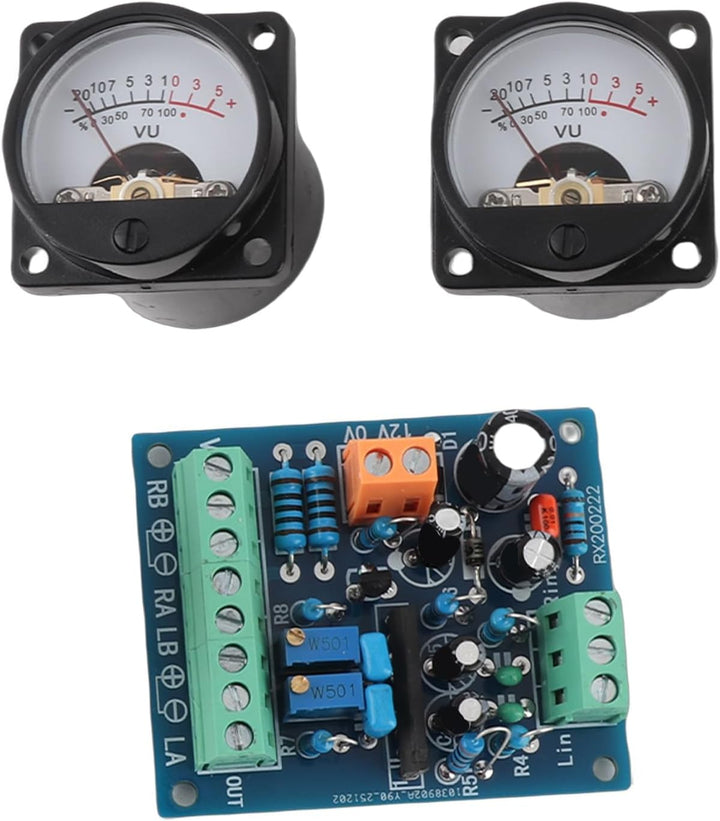 2 Stücke VU Meter Warme Rücklichtaufnahme + Audio Level Amp mit Treiberplatine