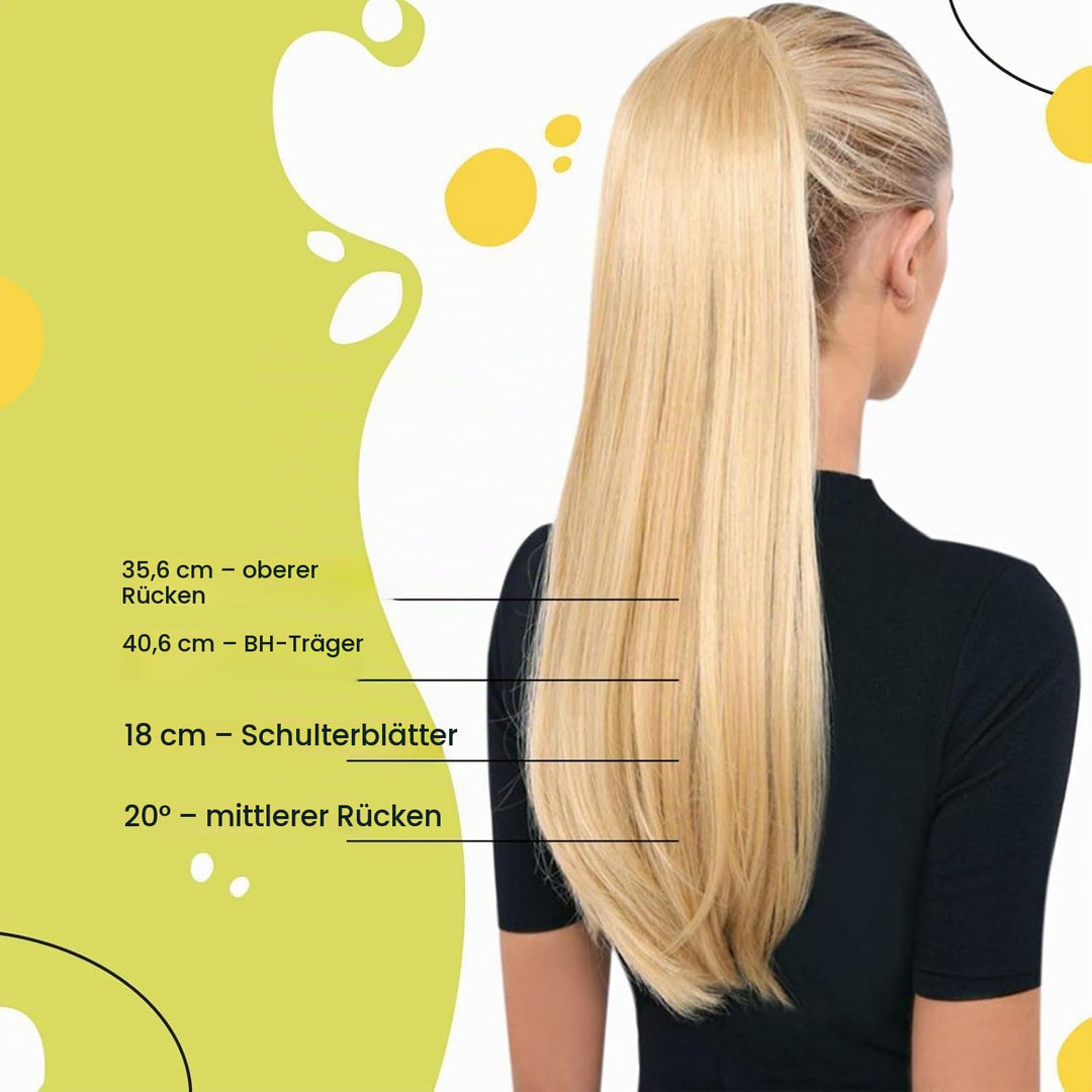 RUNATURE Braun Zopf Echthaar Haarverlängerung 50cm Lang Ponytail Extension Echthaar 