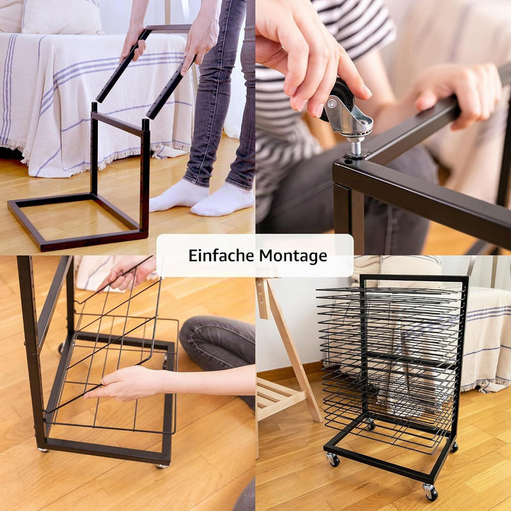 ODOXIA Bilder Trockengestell KLEIN für Klassenzimmer | KOMPAKTES, funktionales &amp; mobiles Bildertrock