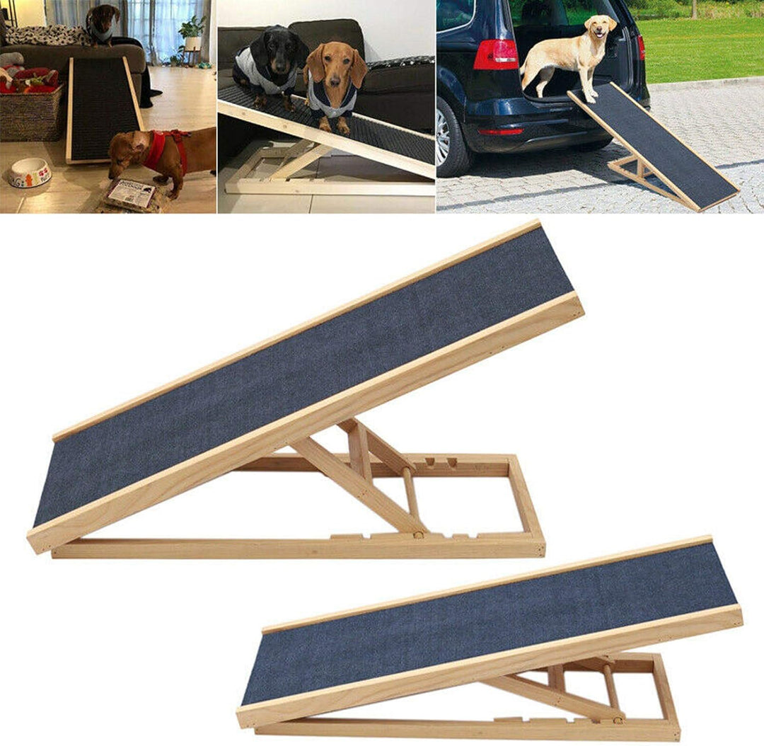 DayPlus Hunderampe, Hunderampe für Auto Bett Sofa, Auto Rampe für Hund, Anti-Rutsch Teppich, Haustie