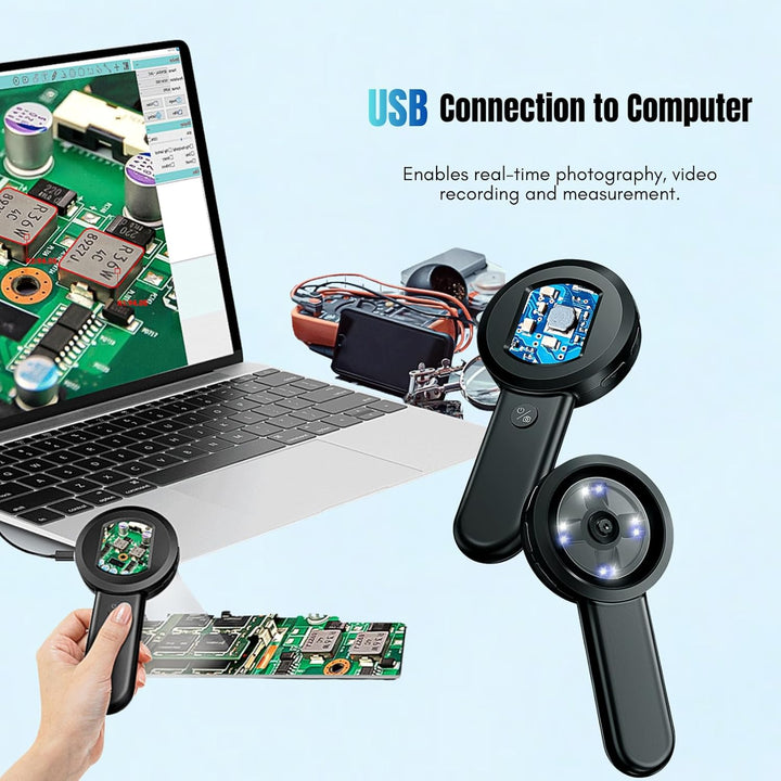 Digitales Lupe 2.0" IPS-Bildschirm 4X Digitale Handlupe mit 8 LED-Leuchten für Erwachsene, 16MP Hand