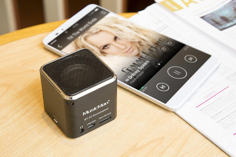 MusicMan mini Wireless Soundstation BT-X2 (MP3 Player, Bluetooth) schwarz Musicman BT-X2 Single Schw