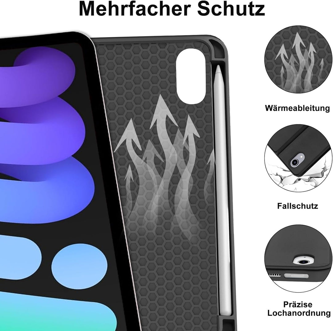 IVEOPPE Tastatur für iPad mini 7 (A17 pro) 2024/Mini 6 2021, Hülle mit Tastatur Bluetooth Abnehmbare