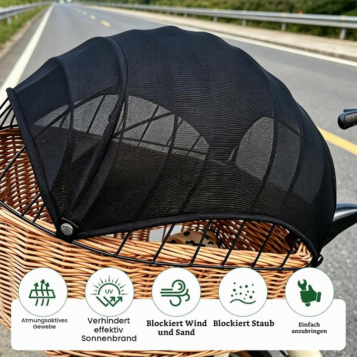 Fahrradkorb Abdeckung, atmungsaktives Sonnensegel für Hundefahrradkorb hinten, Wind und staubdicht,