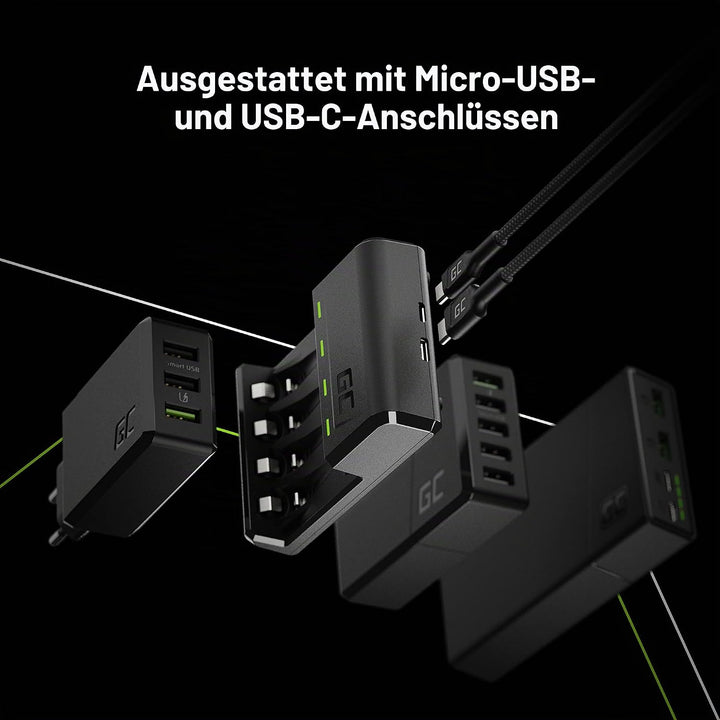 Green Cell VitalCharger Ladegerät + 2X AA 2000mAh + 2X AAA 800mAh für NI-MH AA AAA R6 R03 Mignon Akk