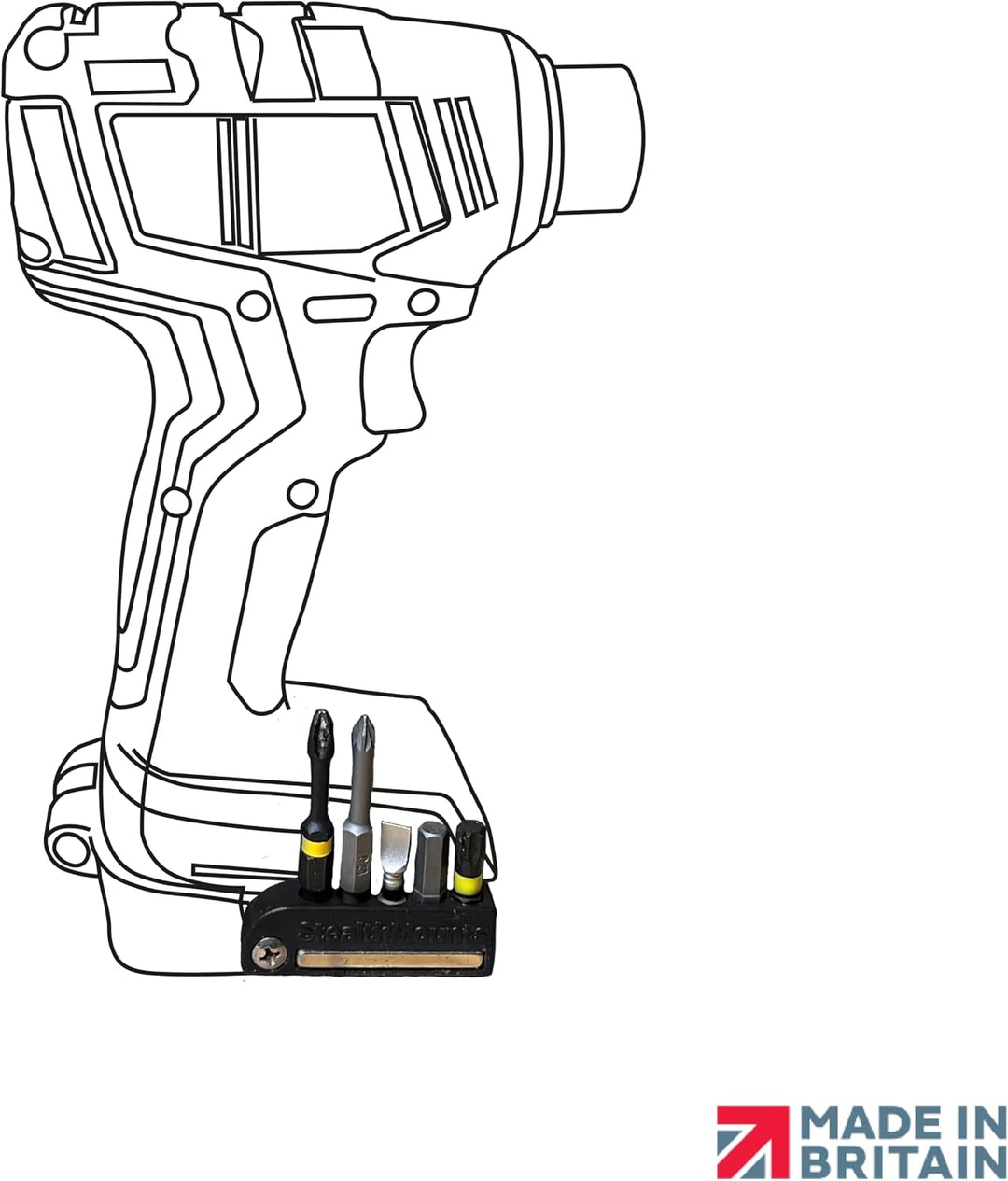 StealthMounts Bosch 18v Schwarz magnetischer Bit-Halter | Bit Organizer für Bohrer | Idealer Bit-Hal