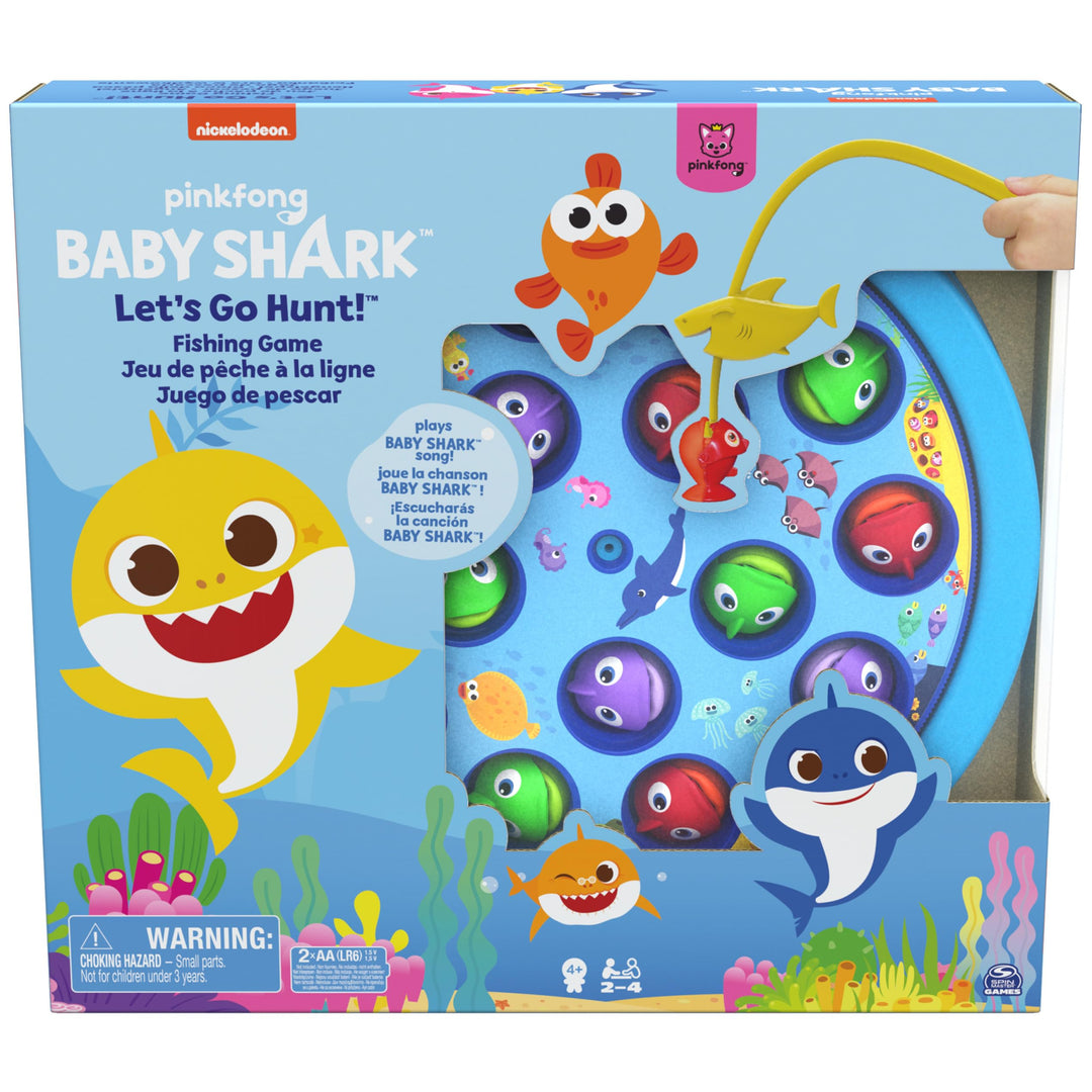 Spin Master Games Pinkfong Baby Shark Let's Go Hunt-Angelspiel – spielt den Baby Shark-Song