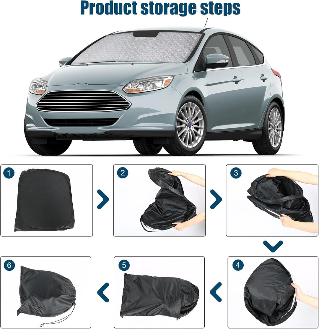 Auto Frontscheiben Sonnenblende Ersatz für Ford Focus MK4 2018-2024, Faltbarer Sonnenschutz für Auto