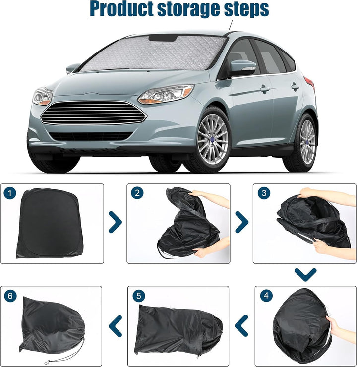 Auto Frontscheiben Sonnenblende Ersatz für Ford Focus MK4 2018-2024, Faltbarer Sonnenschutz für Auto