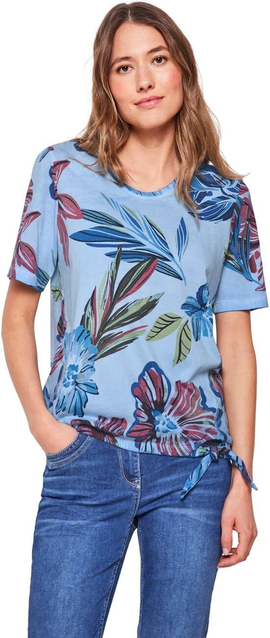 Cecil Damen Kurzarmshirt Bedruckt XS Blue Bell, XS Blue Bell