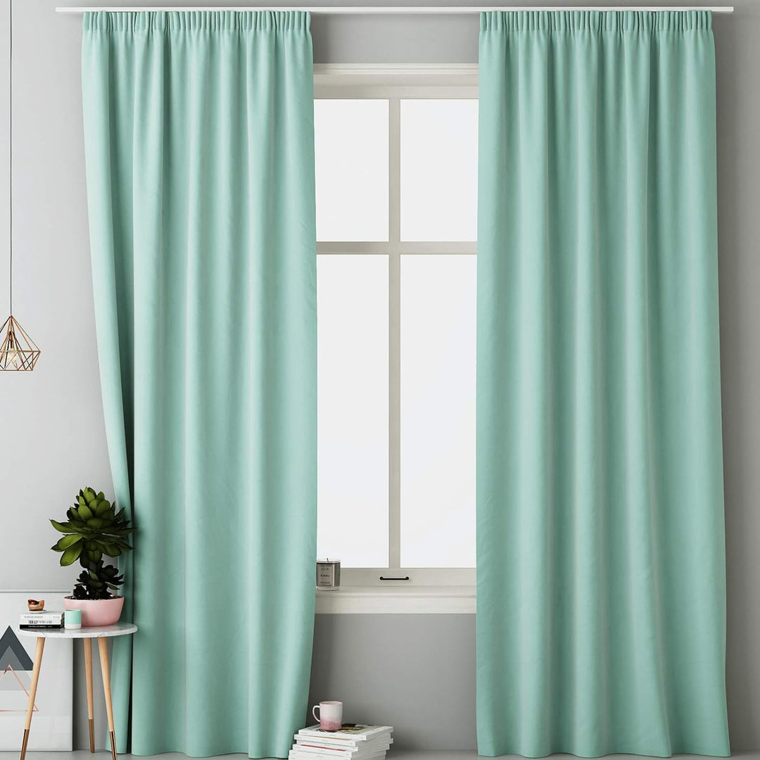 JEMIDI 2x Vorhang blickdicht 140x250cm - 2er Set Gardine mit Kräuselband Universalband - 100% Polyes