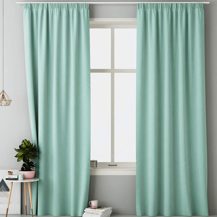 JEMIDI 2x Vorhang blickdicht 140x250cm - 2er Set Gardine mit Kräuselband Universalband - 100% Polyes