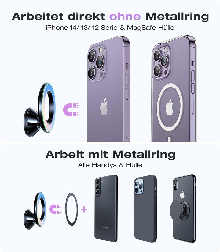 VICSEED Handyhalterung Auto Magnet für MagSafe Autohalterung[20 XN55 Stärkste Magnet],Vollmetall &36