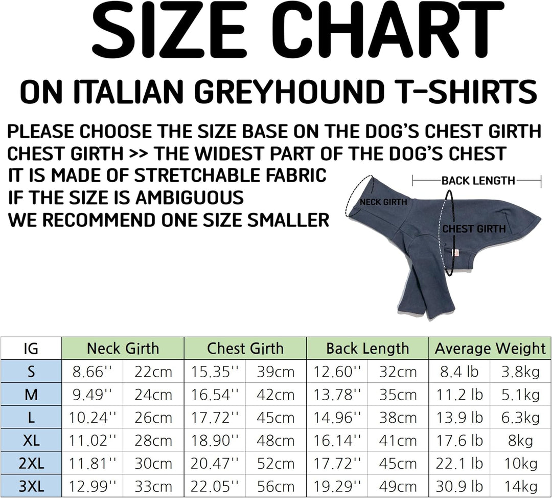 D Doggy Star Italienische Windhunde, flexible T-Shirts für Hunde, Grösse S, Dunkelgrau, Dunkelgrau S