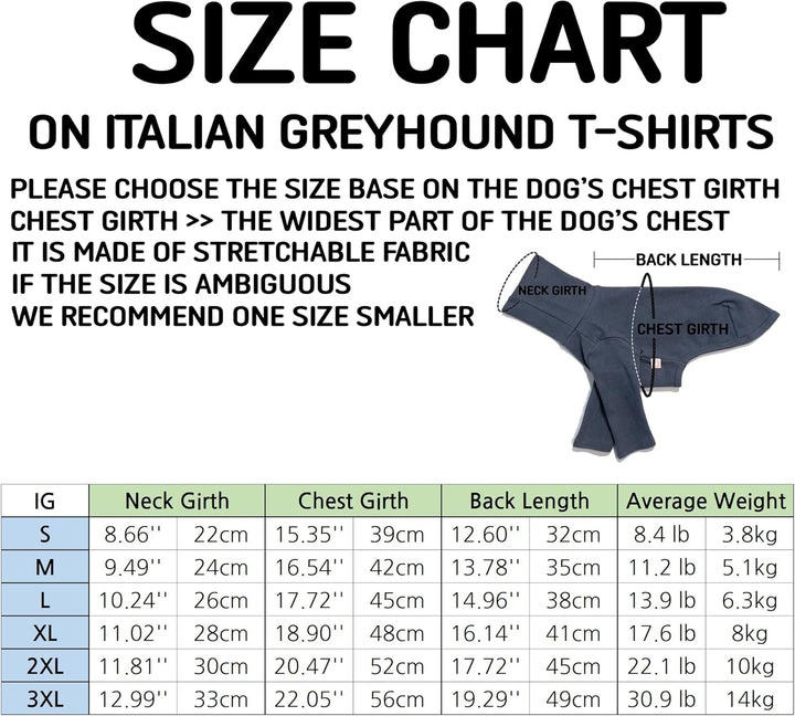 D Doggy Star Italienische Windhunde, flexible T-Shirts für Hunde, Grösse S, Dunkelgrau, Dunkelgrau S