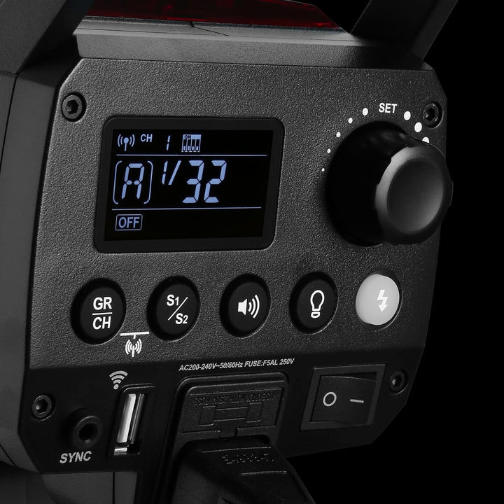 Godox MS300-V GN58 300W Studioblitz, COD LED Modellierlampe, 2.4G Wireless X System 5600K Monolight