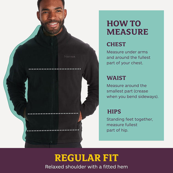 Marmot Herren Precip Eco Jacket Warme Fleecejacke, Outdoor-Jacke mit durchgehendem Reissverschluss,