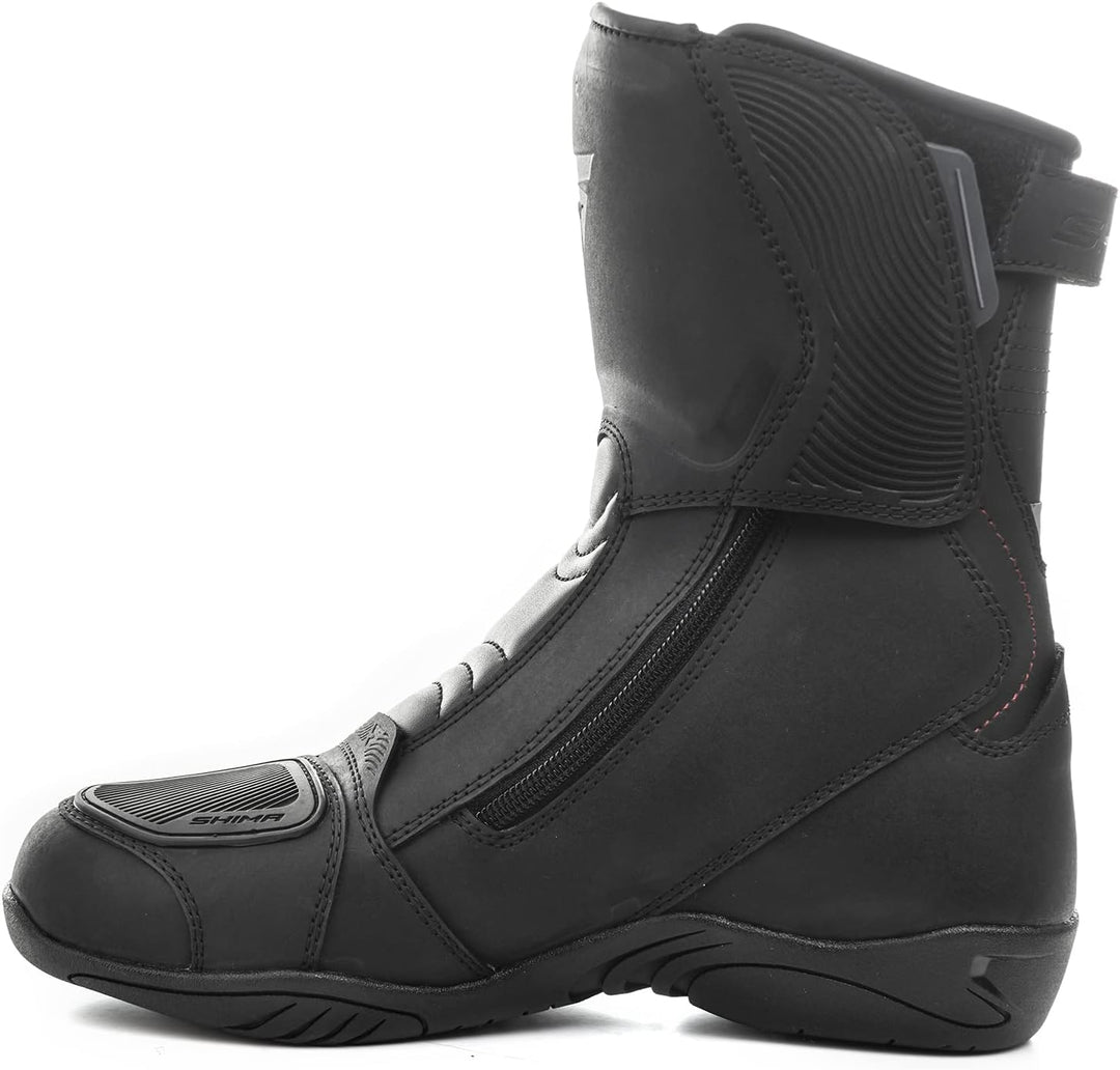 SHIMA TERRA LADY , Motorradsteifel Damen | Verstärkte Leder Motorradschuhe mit Seitlichem Reissversc