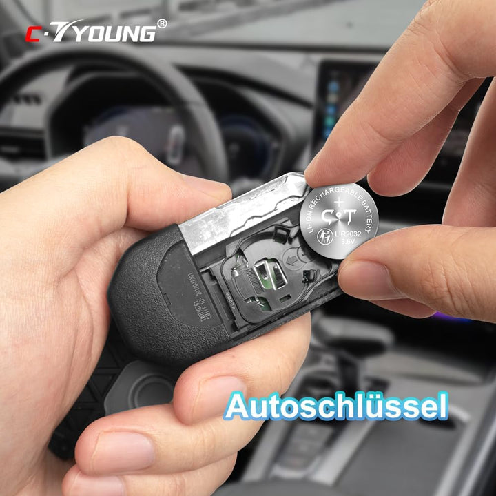 Lir2032 Münzenbatterielader mit 2 Stück aufladbaren 3,6 V 2032 Knopfbatterien für aufladbare 2032 16