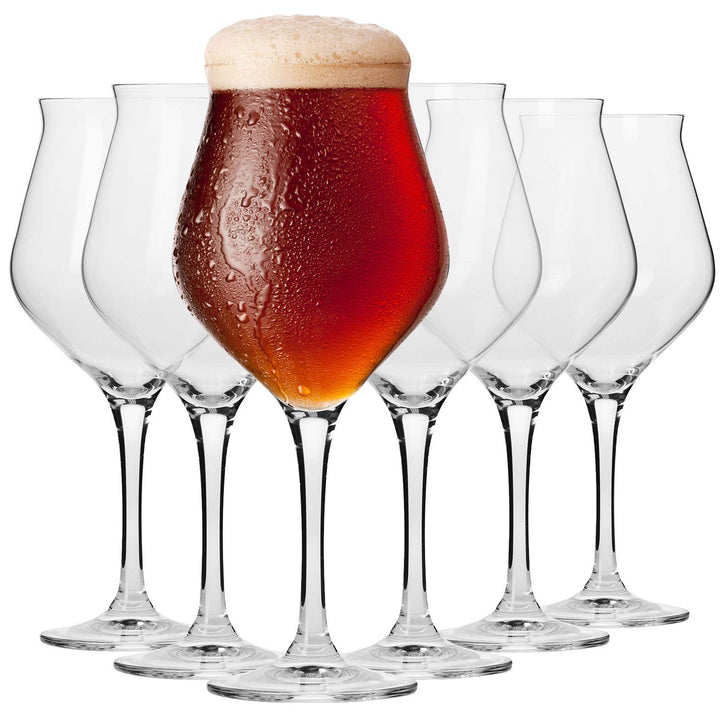 KROSNO Bier-Tulpen Bier-Gläser | Probierglas | Set von 6 | 420 ML | Avant-Garde Kollektion | Perfekt