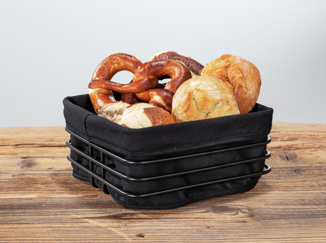 WENKO Brotkorb Premium Square Gestell aus stabilem Metall Schwarz 55092100, 55092100