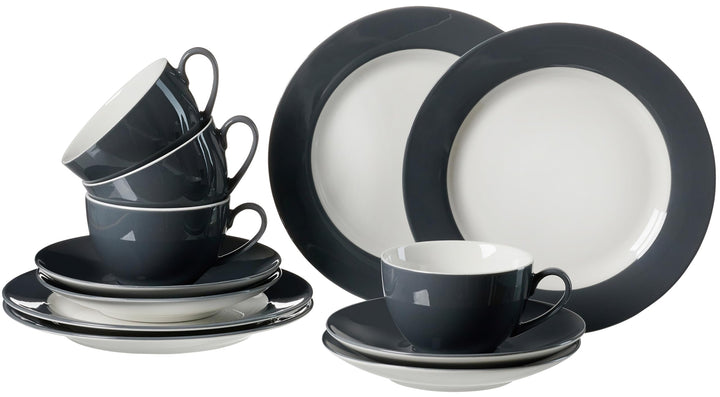 Kaffeeservice Doppio, 12-teilig, Anthrazit Anthrazit Kaffeeservice, Anthrazit Kaffeeservice