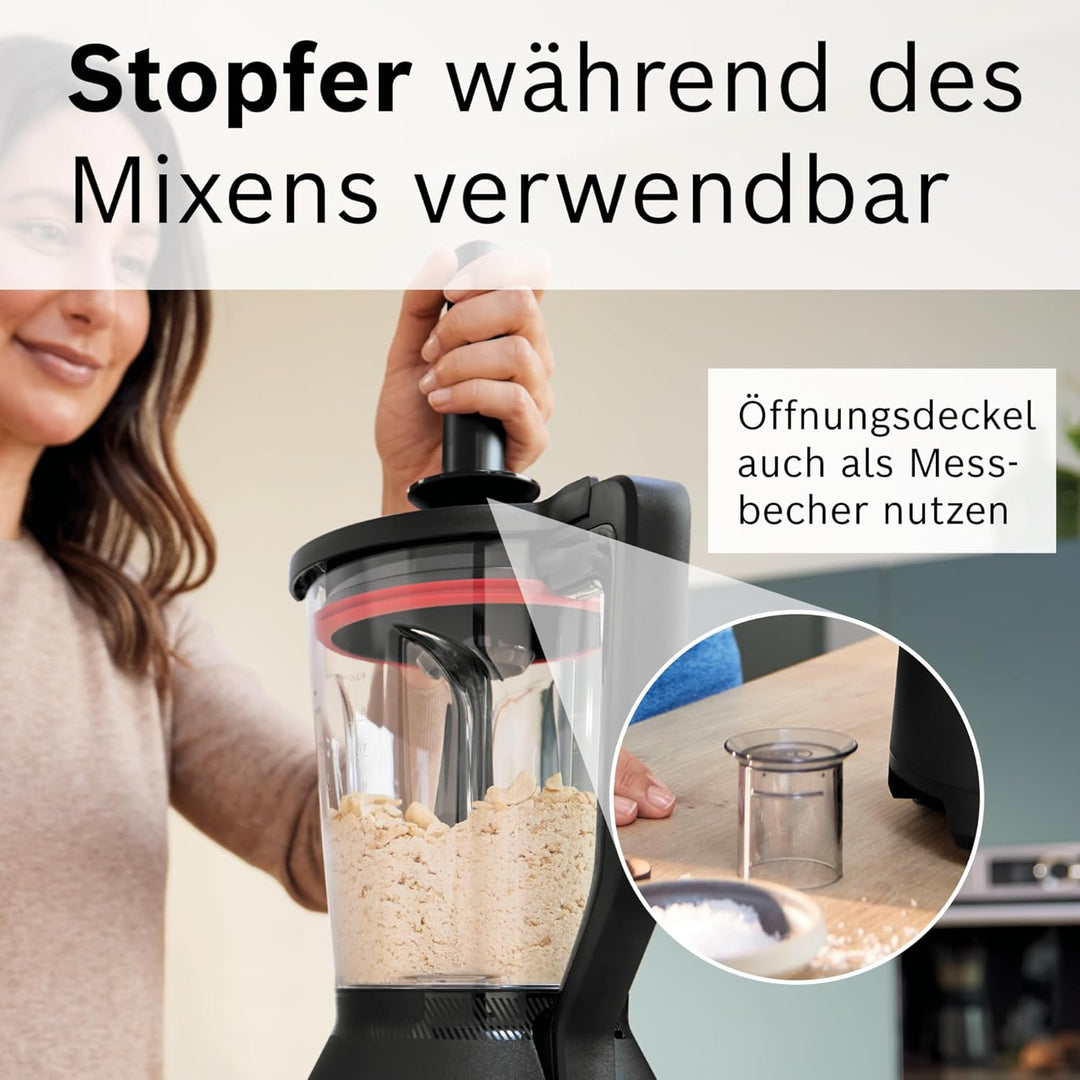 Bosch Zubehör MUZS6MX, Mixbecher, dickwandiges Thermosafe Glas, 1,5l, hitzebeständig, kältebeständig